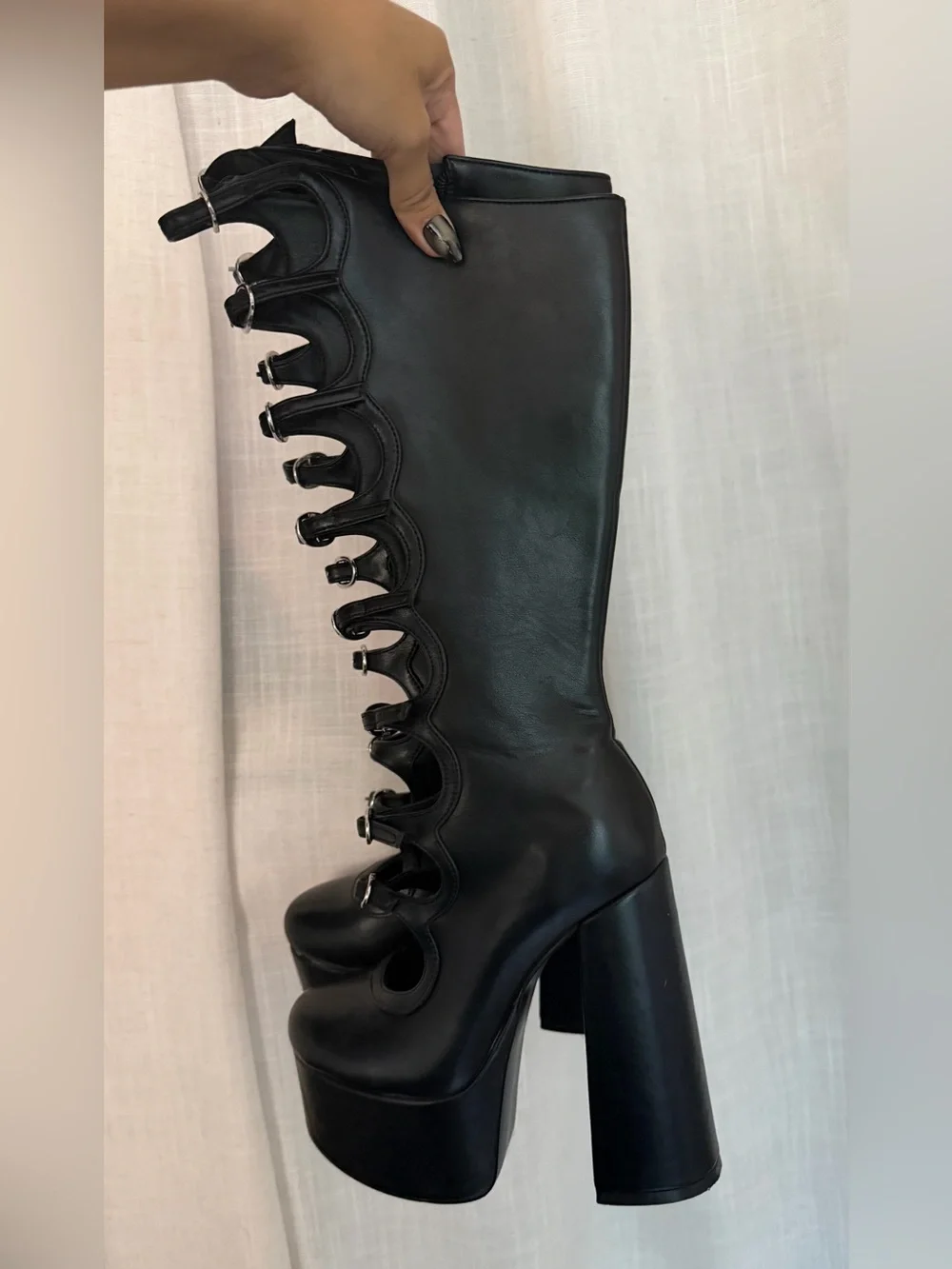 Dolls Kill Black Multi-Strap Platform Mary Janes